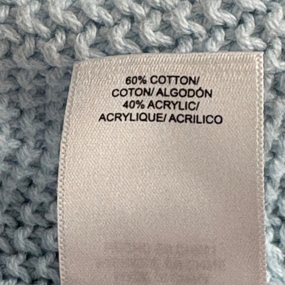 Light Blue, Baby Blue Lucky Brand Cotton-Blend Pullover V-Neck Sweater - Picture 6 of 8